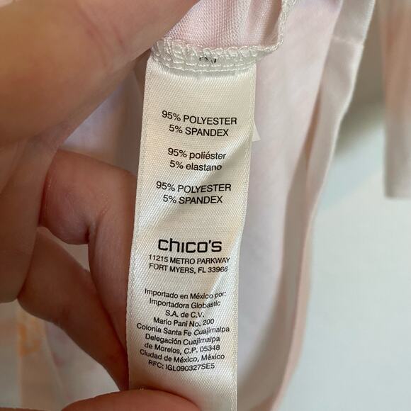 Chico’s Zenergy‎ Medallion Tee Peach White 0 Small - Picture 6 of 9